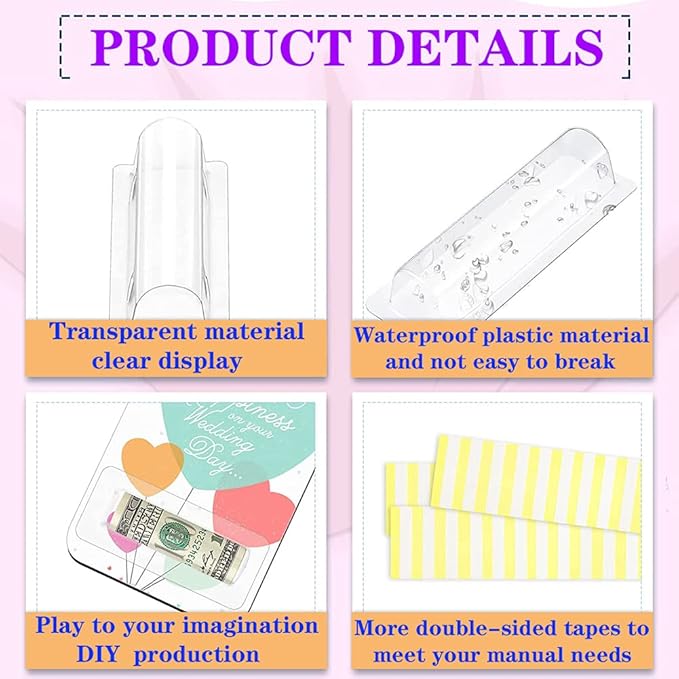 WESAPPINC Clear Chapstick Pouch Plastic Lip Balm Pouches for Gift Cards & Money Cards,Lip Balm Plastic Cover with Adhesive (100PACK)