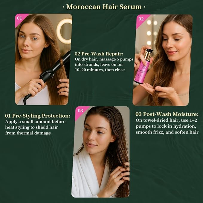 NP NATURES PHILOSOPHY Moroccan Argan Oil & Rosemary Hair Growth Oil Set, Organic Hair Serum, Anti-Frizz, Anti-Hair Loss, Adds Shine, Quickly Absorbed & Non-Greasy, Aussie Hair Products for Men & Women