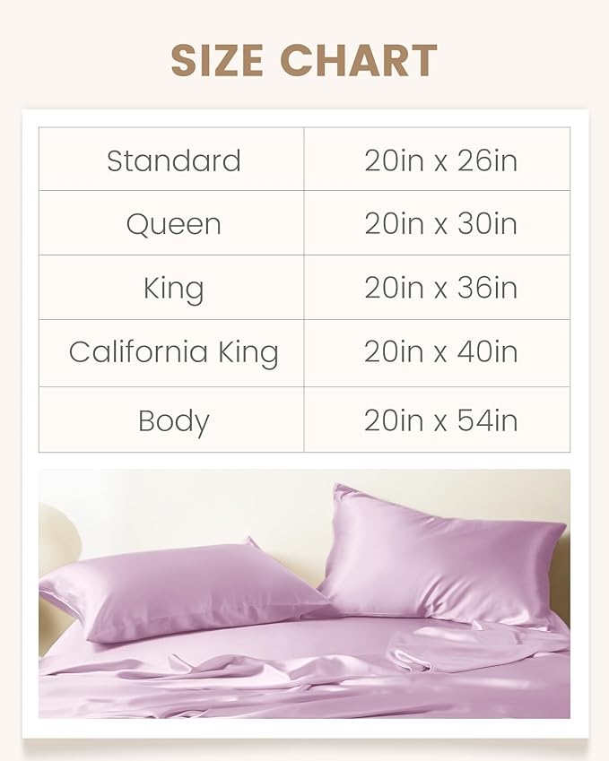 THXSILK Set of 2 Silk Pillowcase for Hair and Skin, 100% Mulberry Silk Bed Pillowcase Ultra-Soft, Hypoallergenic Soft Breathable Silk Pillow Case with Hidden Zipper, King Size 20"x36", Light Purple