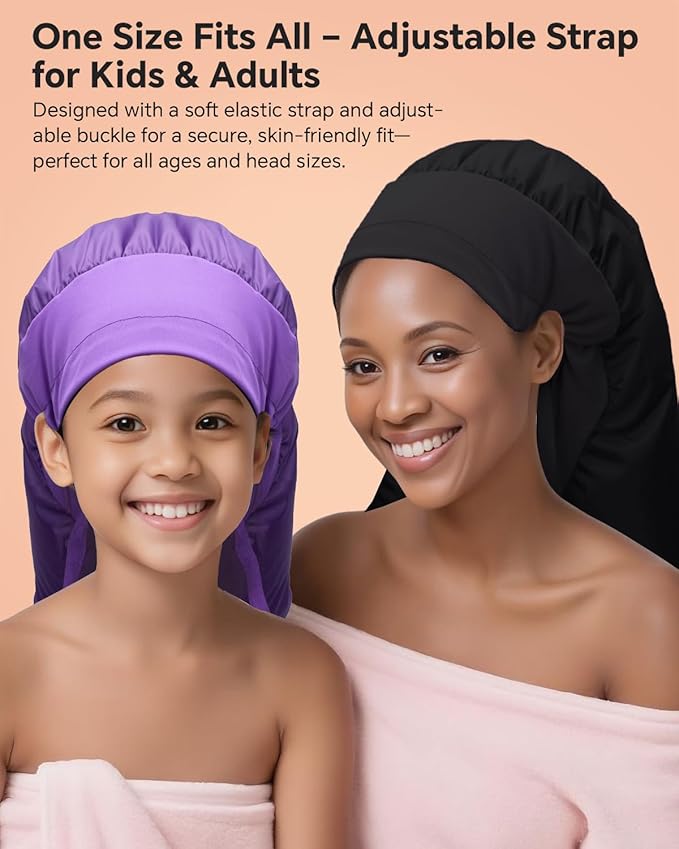 Hair Dryer Bonnet Attachment – 28.5" XL Hooded Dryer Cap for Faster Drying & Deep Conditioning, Extra-Large Space Fits Thick, Curly Hair & Styling Tools (Black, Extra Large)