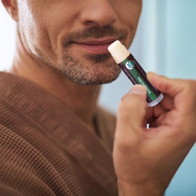 USDA Organic Lip Balm 4-Pack by Earth's Daughter - Eucalyptus Mint Flavor, Beeswax, Coconut Oil, Vitamin E - Best Lip Repair Chapstick for Dry Cracked Lips.