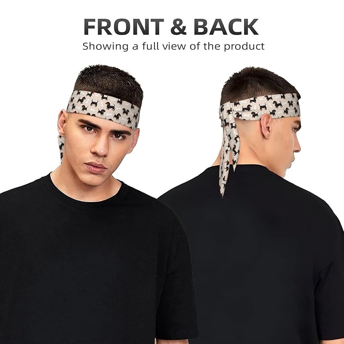Boys Girls Wiener Dog Doxie Dachshund Weiner Dog Pet Dogs Sports Sweatband Multifunction Lovely Head Ribbon Headdress for Sports Workout Shower