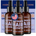 MOERIE Ultimate Hair Growth Serum for Natural Hair Regrowth & Thickening - Anti Thinning & Hair Loss Treatment for Women - Rapid Hair Growth Products (1.69 Fl Oz (Pack of 3))