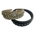 Wide Headbands for Women Fashion,2PCS Sparkle Jewel Headband High Elastic,Dressy Rhinestone Head Band Comfortable Hairbands for Daily Prom Party Head Accessories