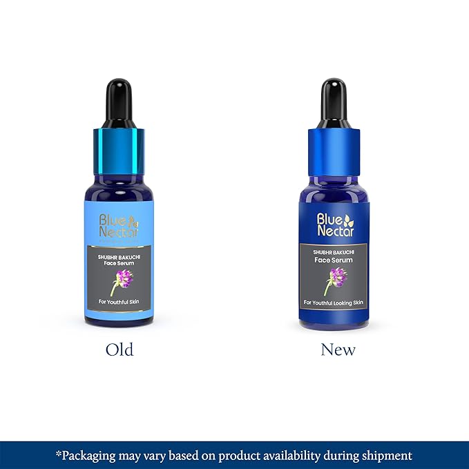 Blue Nectar Bakuchiol Serum for Face with Babchi Oil Extract | Ayurveda Retinol Free Serum for Aging Skin | Oil Free Face Moisturizer for Women & Men (10 Herbs, 1 Fl Oz)