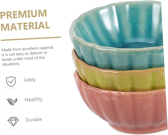 3Pcs Ceramic Essential Oil Bowls 2.83 Inch Spa Mixing Dishes for Aromatherapy Facial Mask and Hair Color Treatments Smooth Finish Salon Color Bowls