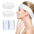 MoyRetty 50 Pack Disposable Headbands for Spa & Facials - Stretchable Non-Woven Facial Headband with Adjustable Magic Tape | Esthetician Supplies, Soft Hair Bands for Skincare, Makeup, Salon