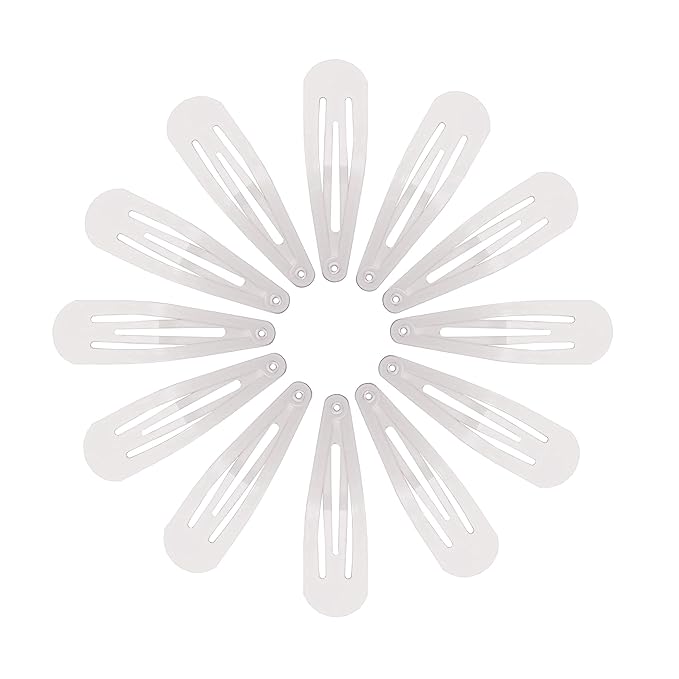 Dofash 2IN/5CM Small White Snap Hair Clips Metal Hair Barrettes Hair Grips Hair Accessories Hair White Hair Clips For Women Thin Hair - 36Count (Snow White 3 Sets)
