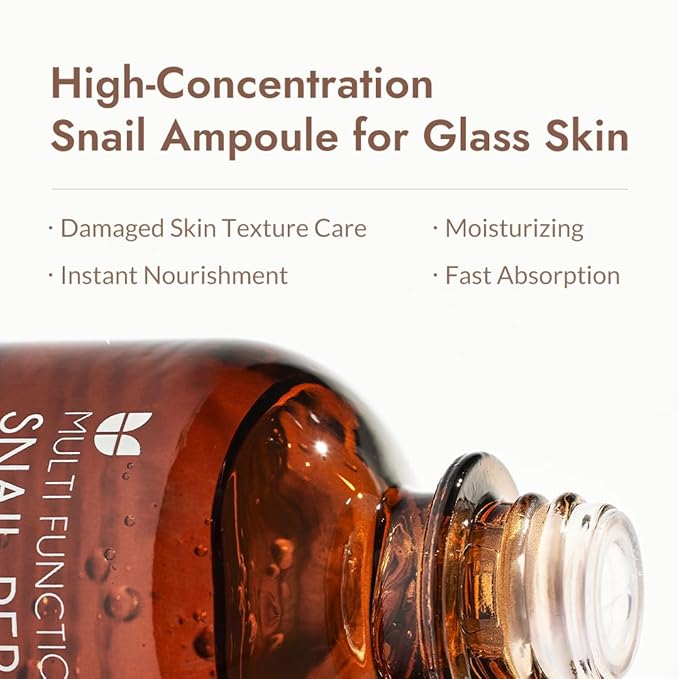 MIZON Snail Repair Intensive Ampoule with Snail Mucin, Hyaluronic Acid & Vitamin E – Hydrating & Wrinkle Care Serum for Skin Elasticity & Repair (1.01 fl oz)