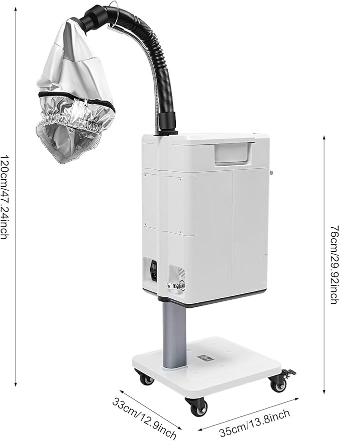 Nano Hair Steamer Machine Processor, Professional Hair Dryer, 500W Professional Hair Treatment Machine for Hair Drying, Heating, Perm Styling Salon SPA (500W Style2)