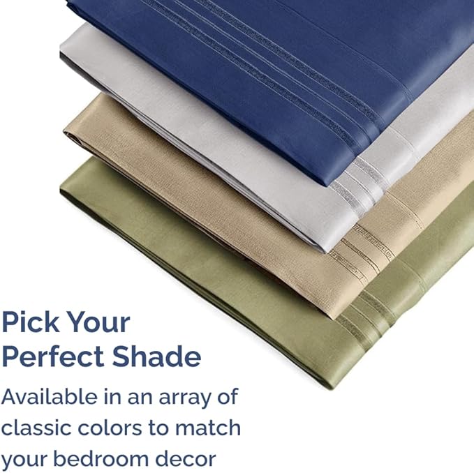 Queen Pillow Cases Set of 8 - Ultra Soft Hotel Quality Pillowcase Covers - Comfy, Cozy & Wrinkle Free - Shrink, Stain & Fade Resistant - Machine Washable Pillow Protectors - 8 Piece Set - Steel Blue
