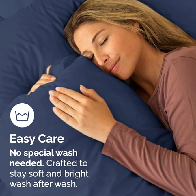 King Pillow Cases - 4 Pack - Super Soft Pillowcase Covers - Envelope Enclosure - Hotel Quality Pillow Protectors - Wrinkle Free, Shrink and Stain Resistant - Machine Washable - 20" x 40" (Navy Blue)