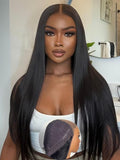 YIROO No Slip 7x5 Bye Bye Knots Yaki Straight Lace Front Glueless Drawstring Wig Human Hair with Deep Stretch Cap Fits All Head Sizes,Pre-Plucked Pre-Cut Wear and Go Wig for Women 150% Density 24Inch
