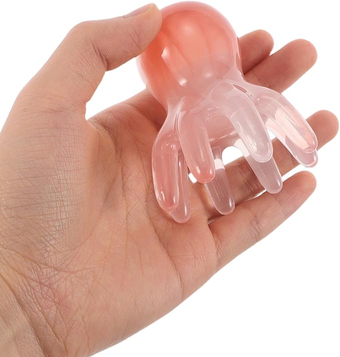 Octopus Claw Meridian Massager Comb 2Pcs Pink Resin Scalp Scraper Manual Hair Scalp Massager for Neck Back Relaxation and Acupressure Therapy