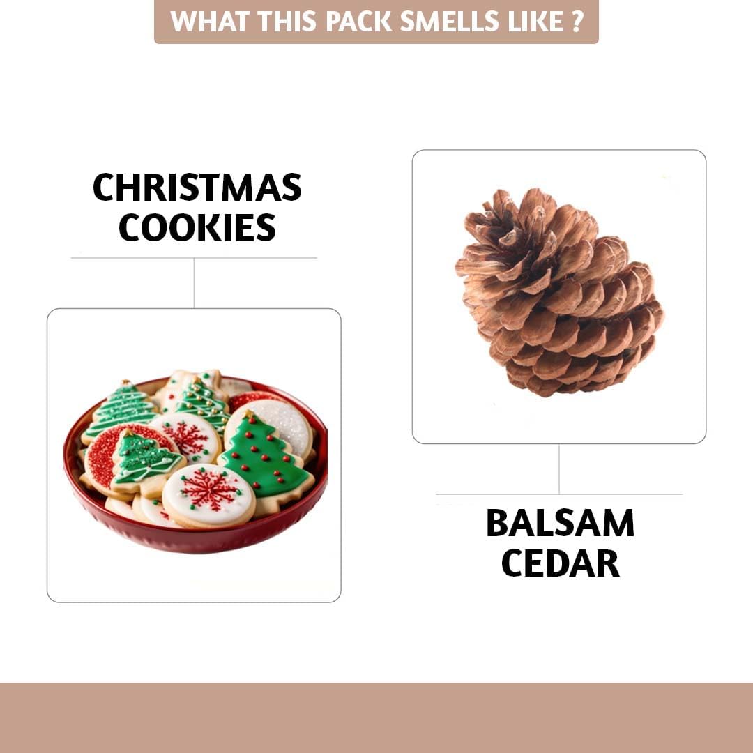 Folkulture Incense Cones | 20 Pc Incense Cone Scented | 2 Fragrance Cone-Insenses - Christmas Cookie & Balsam Cedar | Natural, Non Toxic | Christmas Inscents-Cones | Relaxing, Meditation