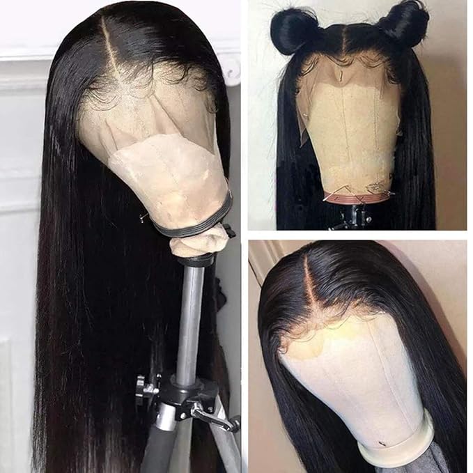 Lemoda 13x6 Straight Lace Front Wigs Human Hair 180% Density 13x6 HD Transparent Lace Front Wig Pre Plucked 15A Brazilian Virgin Glueless Human Hair Wigs for Women 22 Inch