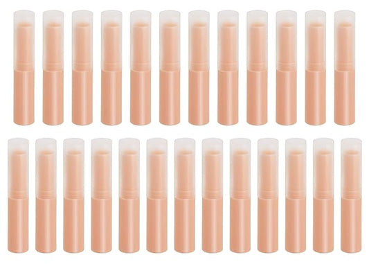0.14oz Empty Flavored Lip Balm Container Tubes Plastic Homemade Moisturizing Lip Stick with Caps Bulk Fit for Women Adult DIY Making Supplies, 25 Count (Pink)
