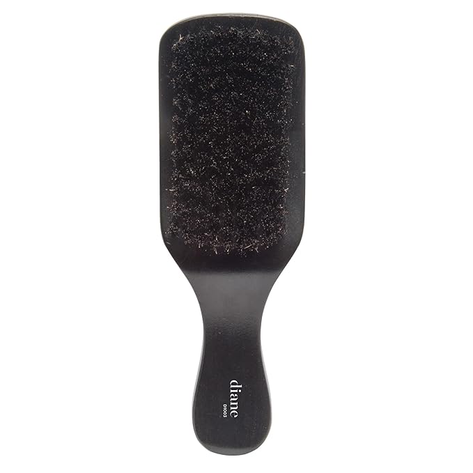 Diane 100% Boar Bristle Curved Club Wave Brush for Men and Women, Soft Bristles for Fine to Medium Hair, Ideal for Detangling, Smoothing, and Defining Wave Styles