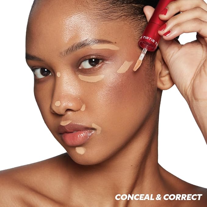 TIRTIR Glide&Hide Blurring Concealer - Creamy texture, Conceals dark circles and wrinkles, Dual formula (liquid tip & balm stick), Long-lasting wear, Korean Makeup, #7N, 0.28 Oz