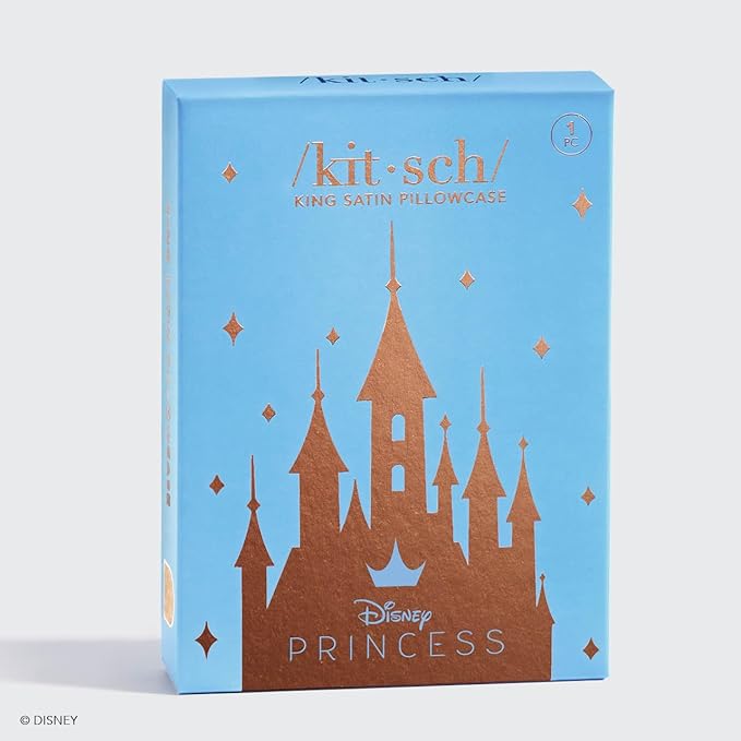 Kitsch & Disney Desert Crown Satin Pillowcase with Zipper – Soft Cooling, Better Than Silk Pillowcase, Disney Design for Kids Rooms & Toddler Bed Time Pillow Case – King 19x36
