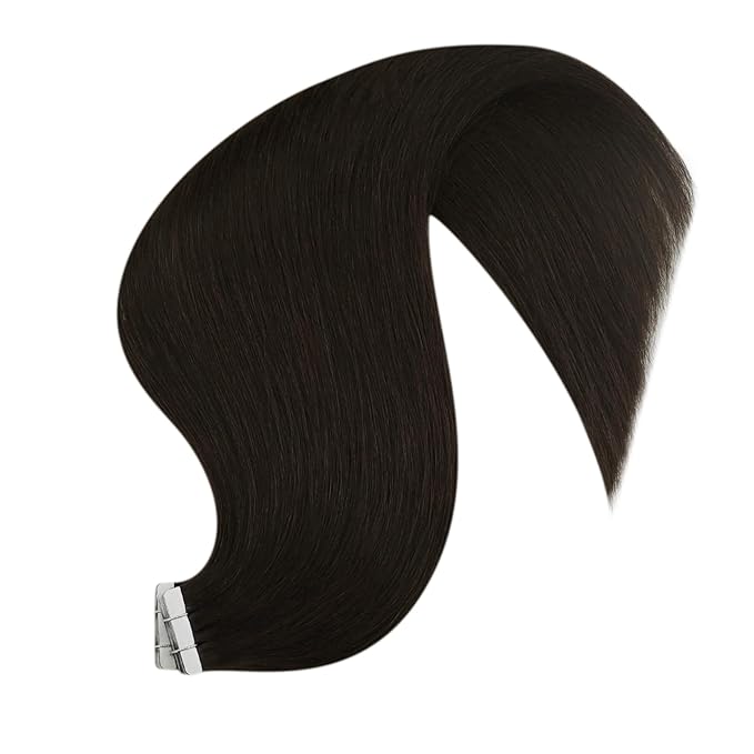 YoungSee Tape Hair Extensions Real Human Hair Brown 14inch 50g 20pcs Invisible Tape in Brown Hair Extensions for Women Human Hair Tape-in Extension Silky Straight