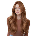 Moresoo Copper Brown Hair Extensions Clip ins Long Real Human Hair Clip in Hair Extensions Copper Brown for Women Remy Double Weft 120g/7pcs 20inch Straight Can Be Curled