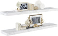 BAMEOS Floating Shelves,40 in W x 8in D Wall Mounted Wooden Shelves with Invisible Brackets Set of 2, Hanging Wall Shelves Decoration for Bedroom, Bathroom, Living Room and Kitchen