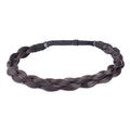 DIGUAN Chubby Narrow Synthetic Hair Braided Headband Classic Chunky Plaited Braids Elastic Stretch Hairpiece Women Girl Beauty accessory, 58g (Brunette Brown)
