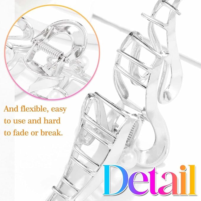Fashey Hair Claw Clips Gold Metal Hair Clip Large Claw Clips for Thick Hair Accessories for Women