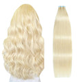 SUYYA Tape in Hair Extensions Bleach Blonde 100% Real Human Hair 20 inches 20pcs 50g/pack Straight Seamless Skin Weft Tape in Human Hair Extensions Blonde(20 inches #613 Bleach Blonde)
