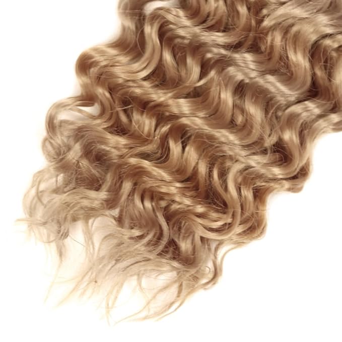 Ash Blonde Deep Wave Bundles Human Hair Color #22 Bundle Niegmeag Brazilian Virgin Remy Hair 3 Bundles 16 18 20 Inch Double Weft #22 Blonde Bundle Hair Weave