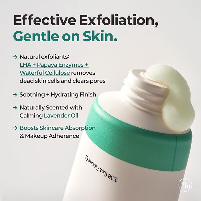 MOTHER MADE LHA Green Tea Exfoliating Aqua Peel Gel, Pore Care, Gentle Facial Exfoliator, Dead Skin Remover, Natural Cellulose for Peeling, Vegan, Korean Skincare, 2 Pack (100ml / 3.38 fl.oz)