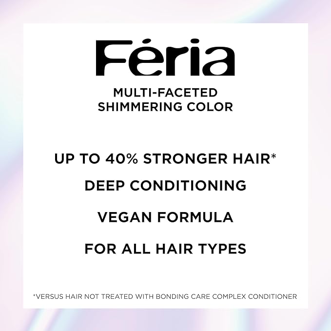 L'Oreal Paris Feria Multi-Faceted Shimmering Permanent Hair Color, 20 Black Leather (Natural Black), Pack of 1 Hair Dye Kit