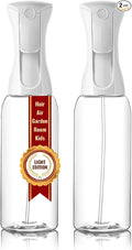 Mistifi Continuous Mist Spray Bottle – Ultra Fine Refillable Water Mister for Hair, Plants, Cleaning, Skincare, Salon & Home Use　(500ml 2Pcs, Transparent bottle)