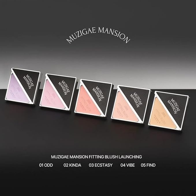 MUZIGAE MANSION FITTING BLUSH Vegan Powder Lightweight, Smooth, Blendable, Face Enhancing Makeup Color (Find)