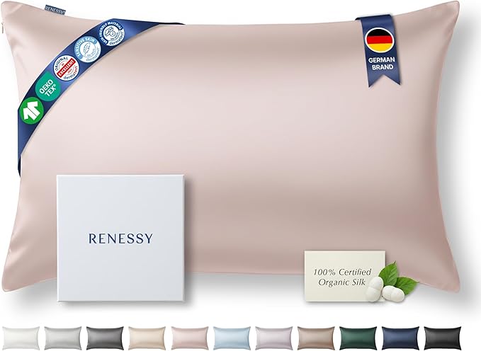 Premium Silk Pillowcase 100% Organic Mulberry Silk, 22 Momme, Grade 6A - Oeko-Tex Certified in Germany - Luxury for Hair & Skin, 1 Piece (Queen Size 20x30 Inches, Heavenly Pink)
