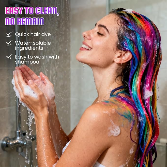 Festive Fun Hair Chalk Combs,2026 NEW Hair Color Comb Temporary Hair Chalk Comb,8/10 Color Washable Hair Chalk Set Hair Chalk Comb Temporary Bright Washable Hair Color Dye (10 Colors)