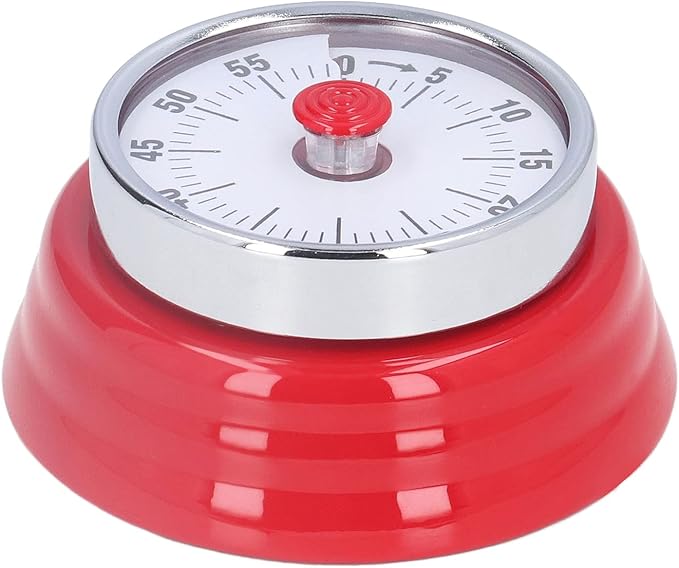 Portable Multifunctional Wall Mount Stainless Steel Classic Retro Magnetic Countdown Reminder for Hair Processing , 70dB Kitchen Timer , Cooking(Red) , 70dB Kitchen Timer , Portable Multifunctional W