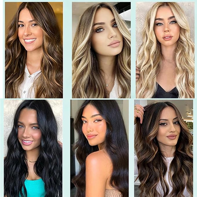 Straight Clip In Hair Extensions Real Human Hair 8Pcs Clip In Balayage Chocolate Brown to Caramel Blonde Human Hair Extensions with 18Clips Lace Weft 120g 18inch #4/27/4