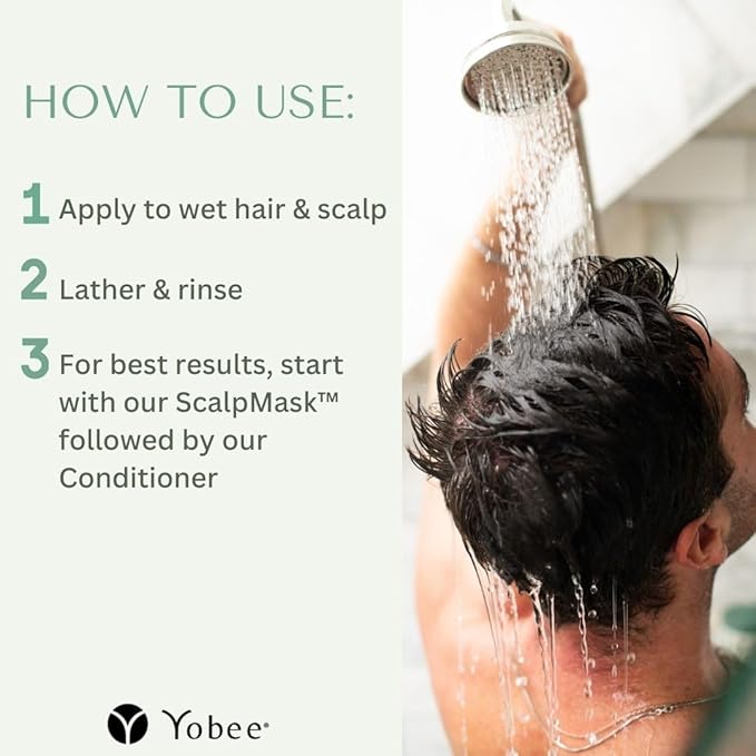 Yobee Rebalancing Shampoo – Sulfate-Free Dry, Flaky & Itchy Scalp Care | Probiotic Shampoo with Organic Honey, Turmeric, Vitamin B12 & Oat | Dandruff, Eczema & Psoriasis Relief | Doctor Founded