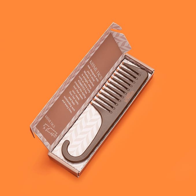 Coconut Oil Infused, Scented Shower Comb, Wide Tooth Comb for Detangling Wet or Dry hair. For All Hair Type