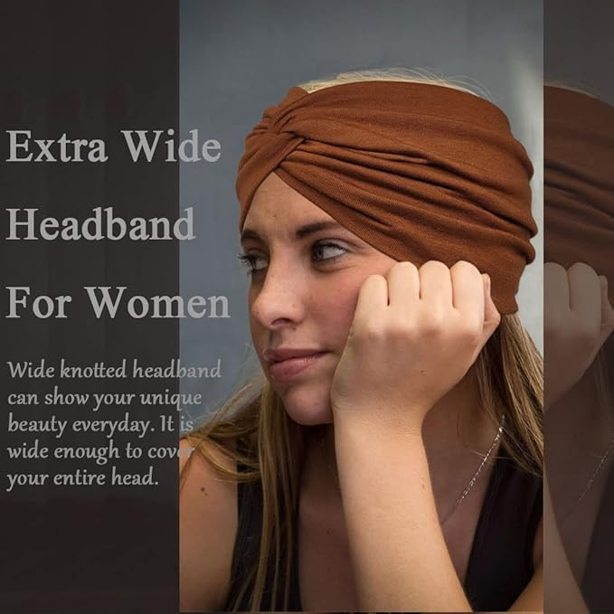 Wide Headbands For Women Extra Large Headband Twisted Knot Head Bands For Women's Hair Band Scarf Turban Accessories 6 Pack