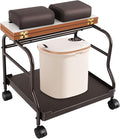 Beauty Salon Nail or Foot Bath Spa, 2Tier Portable Esthetician Trolley Cart Pedicure Manicure Funiture Massage Table Salon Supplies with 4 Wheels for Foot Rest, Hair Salons, Home (Coffee)