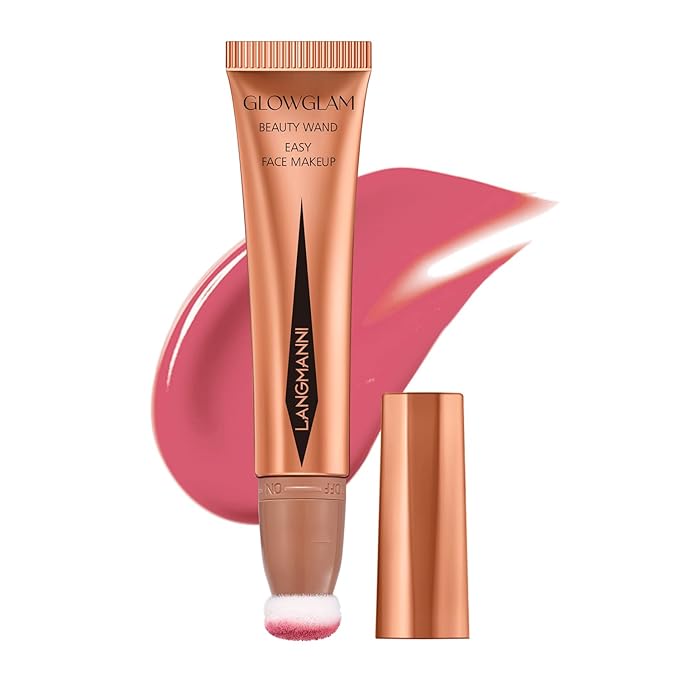 LANGMANNI Liquid Contour Beauty Wand, Face Concealer Contouring,Highlighter,Blusher Stick with Big Cushion Applicator.Cream Contour Stick For Finish Face Contour Makeup. (#03 Blush Pen)