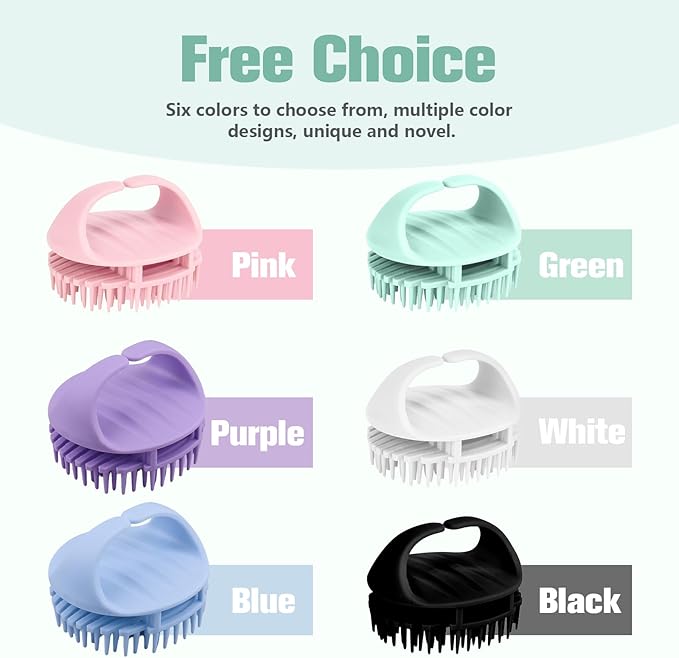 Scalp Massager Shampoo Brush,Scalp Dandruff Removal with Soft Silicone Bristles,Wet & Dry Scalp Care Head Scrubber Hair Washing,Hair Brush for Scalp Exfoliator,Comfortable for All Hair Types,Blue