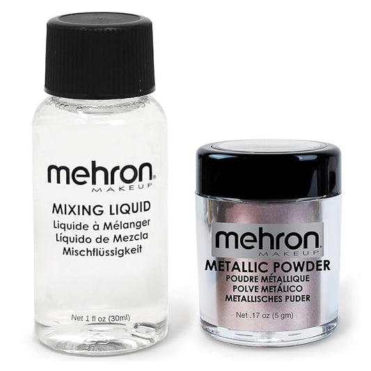 Mehron Makeup Metallic Powder (.17 oz) with Mixing Liquid (1 oz) (LAVENDER)