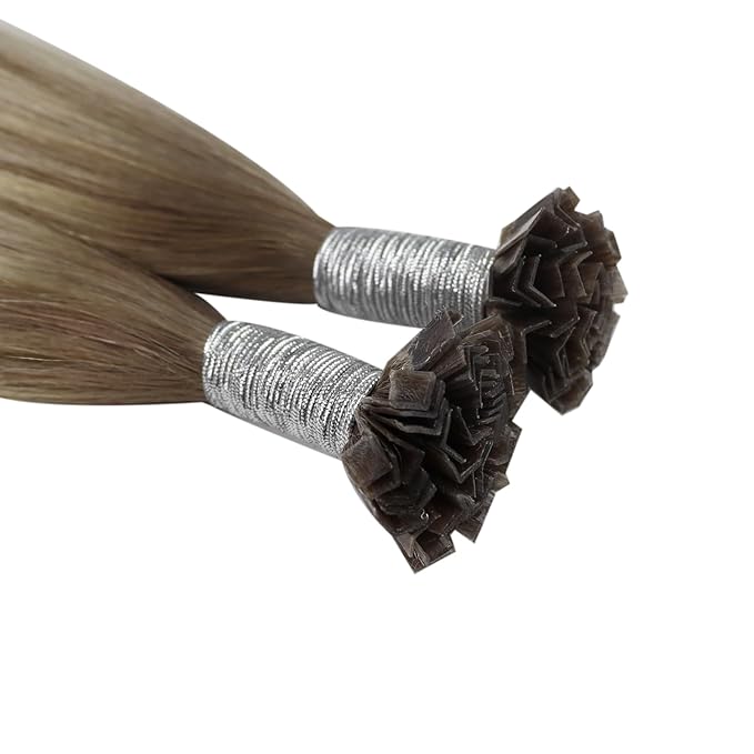YoungSee K Tips Balayage Hair Extensions Hot fusion Pre Bonded Ktip Hair Extensions Human Hair Ombre Brown and Blonde 18In 1G/S 50G