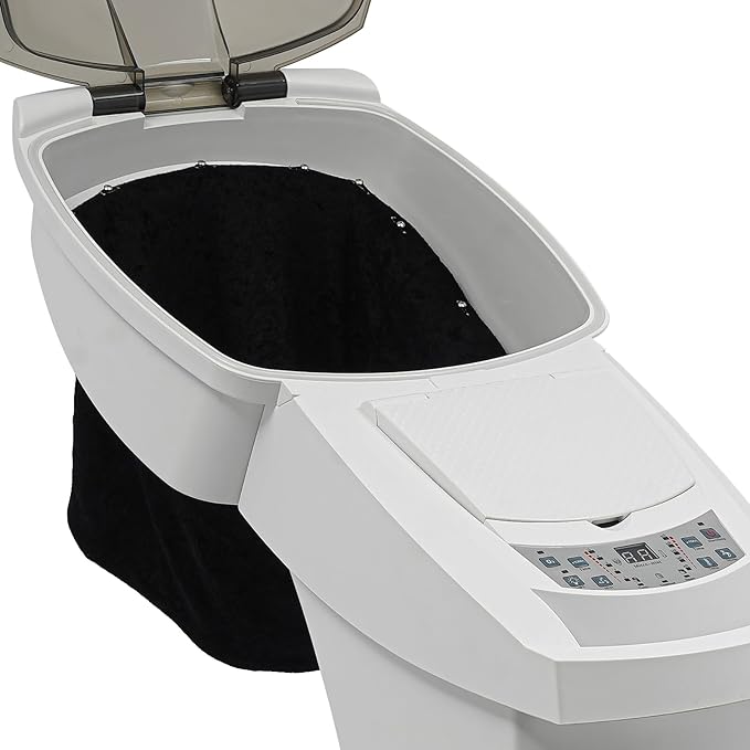 Standing Hair Steamer, 7 Color Hooded Micro Ozone Hair Care Machine Adjustable Height & Wheels with Intelligent Operation Panel for Oiling/Coloring/Conditioning/Perming (White)