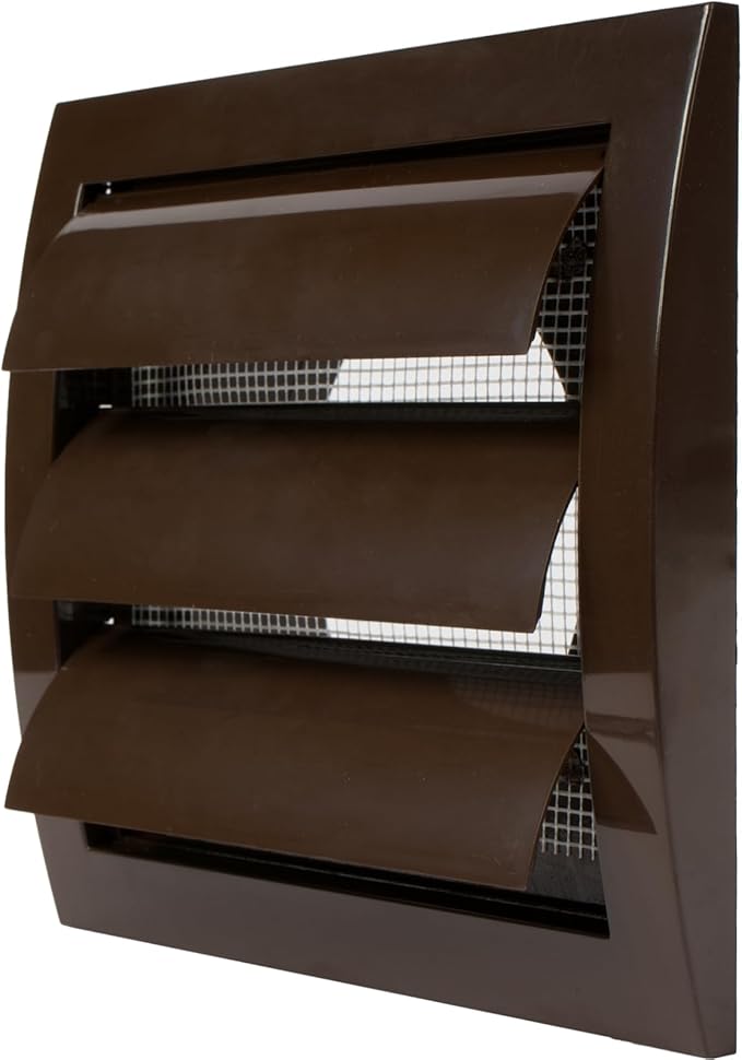 Repa Market 4 Inch Brown Dryer Vent Cover/Duct Cover for Walls or Ducting/ABS Plastic Grille with Flaps and Insect Screen/Exhaust and Dryer Vent Covers for Indoor & Outdoor Use