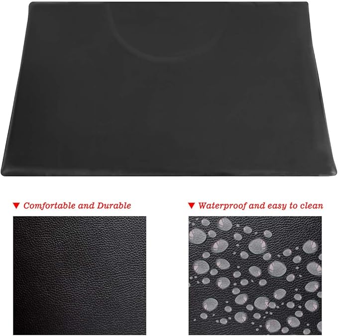 1 Inch Thick Barber Cutting Chair Salon Floor Mats for Beauty Hair Stylist Station Anti Fatigue (Black, 5 Ft × 3 Ft Rectangle)